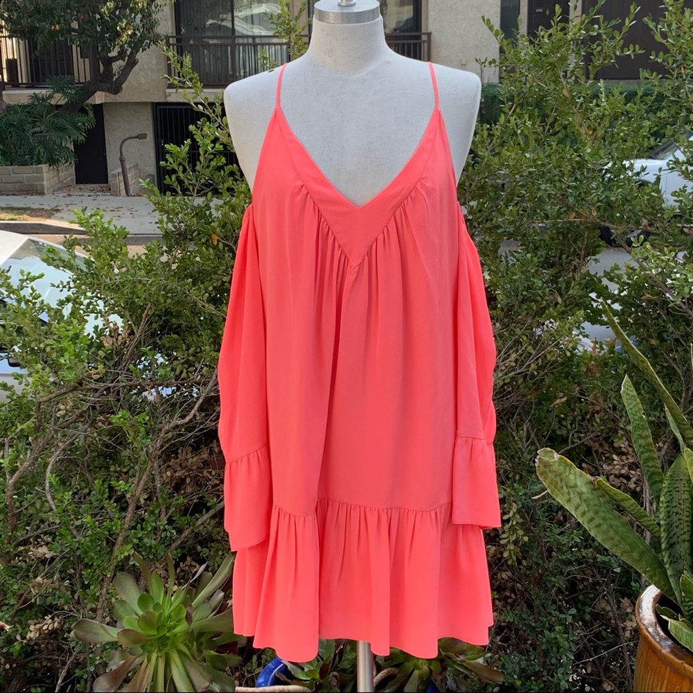RORY BECCA Silk Cold Shoulder Dress Lined Size Small EUC